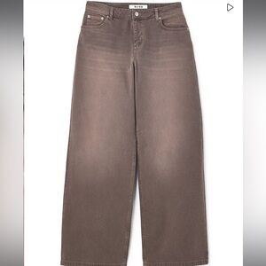Na-kd loose mid waist jean in brown